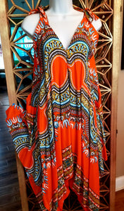 Dashiki Print Orange