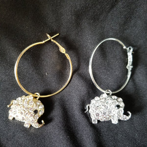 Bling Elephant Hoops