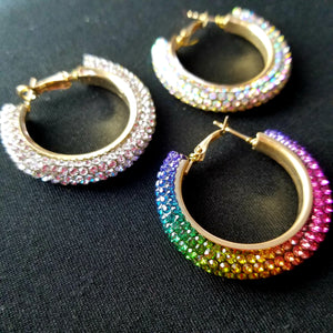 Petite Iced Hoops