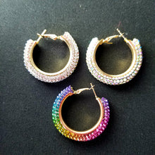 Load image into Gallery viewer, Petite Iced Hoops
